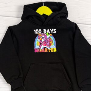 100th Day of School Unicorn 100 Days Smarter Kindergarten Hoodie 1 2