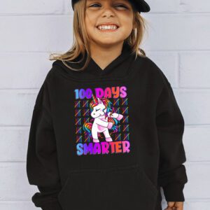 100th Day of School Unicorn 100 Days Smarter Kindergarten Hoodie 2 1