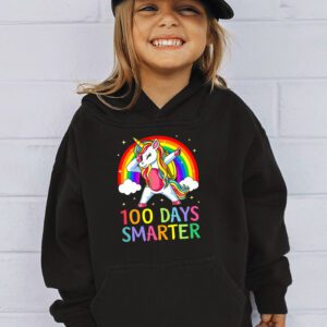 100th Day of School Unicorn 100 Days Smarter Kindergarten Hoodie 2