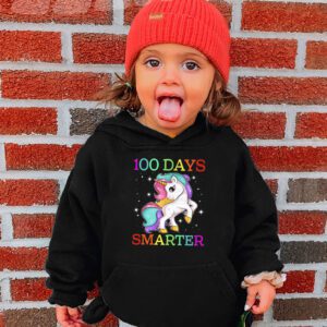 100th Day of School Unicorn 100 Days Smarter Kindergarten Hoodie 3 4