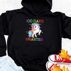 100th Day of School Unicorn 100 Days Smarter Kindergarten Hoodie