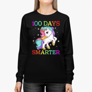 100th Day of School Unicorn 100 Days Smarter Kindergarten Longsleeve Tee 2 4