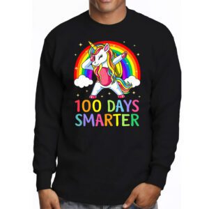 100th Day of School Unicorn 100 Days Smarter Kindergarten Longsleeve Tee 3