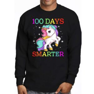 100th Day of School Unicorn 100 Days Smarter Kindergarten Longsleeve Tee 3 4