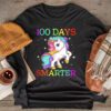 100th Day of School Unicorn 100 Days Smarter Kindergarten Longsleeve Tee