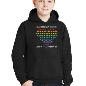 100th Day of School and Still Loving It 100 Rainbow Hearts Hoodie 2 3