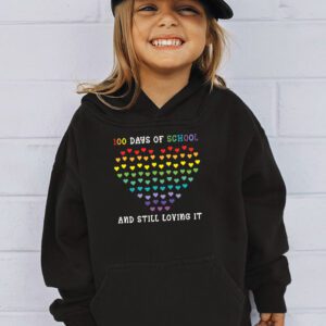 100th Day of School and Still Loving It 100 Rainbow Hearts Hoodie 3 3