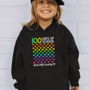 100th Day of School and Still Loving It 100 Rainbow Hearts Hoodie 3 4
