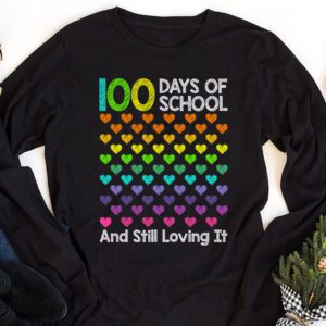 100th Day of School and Still Loving It 100 Rainbow Hearts Longsleeve Tee 1 100th Day of School and Still Loving It 100 Rainbow Hearts Longsleeve Tee 1 4
