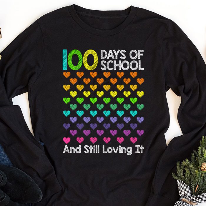 100th-Day-of-School-and-Still-Loving-It-100-Rainbow-Hearts-Longsleeve-Tee-1 100th Day of School and Still Loving It 100 Rainbow Hearts Longsleeve Tee 1 4