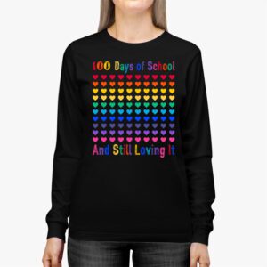 100th Day of School and Still Loving It 100 Rainbow Hearts Longsleeve Tee 2 100th Day of School and Still Loving It 100 Rainbow Hearts Longsleeve Tee 2