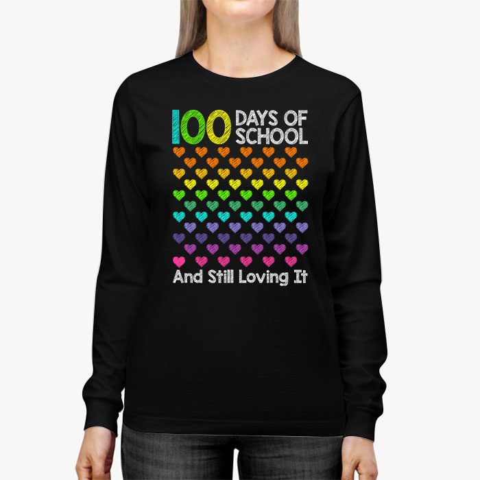 100th-Day-of-School-and-Still-Loving-It-100-Rainbow-Hearts-Longsleeve-Tee-2 100th Day of School and Still Loving It 100 Rainbow Hearts Longsleeve Tee 2 4
