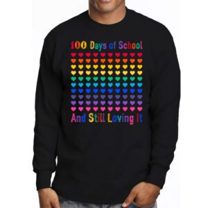 100th Day of School and Still Loving It 100 Rainbow Hearts Longsleeve Tee 3 100th Day of School and Still Loving It 100 Rainbow Hearts Longsleeve Tee 3