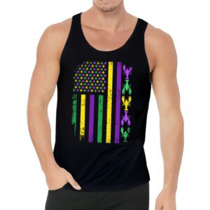 American Flag Mardi Gras Tank Top Mardi Gras Crawfish Outfit Tank Top 3