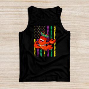 American Flag Mardi Gras Tank Top Mardi Gras Crawfish Outfit Tank Top