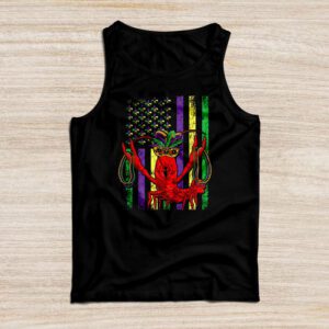 American Flag Mardi Gras Tank Top Mardi Gras Crawfish Outfit Tank Top