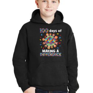 Autism Awareness Making Differences 100 Days Of School Hoodie 2 1