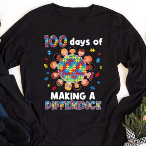 Autism Awareness Making Differences 100 Days Of School Longsleeve Tee 1 1