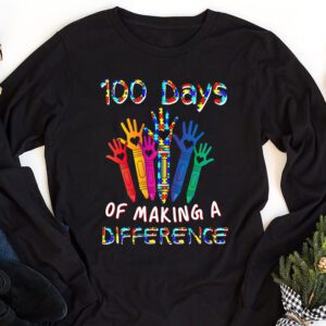 Autism Awareness Making Differences 100 Days Of School Longsleeve Tee 1