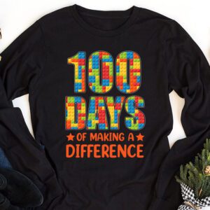 Autism Awareness Making Differences 100 Days Of School Longsleeve Tee 1 4