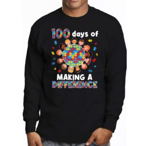 Autism Awareness Making Differences 100 Days Of School Longsleeve Tee 3 1