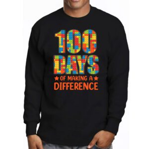 Autism Awareness Making Differences 100 Days Of School Longsleeve Tee 3 4