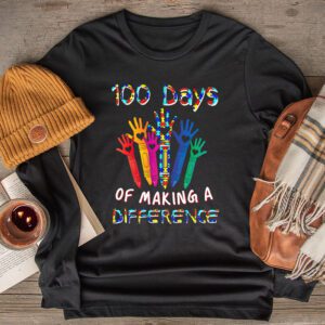 Autism Awareness Making Differences 100 Days Of School Longsleeve Tee