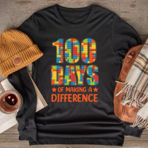 Autism Awareness Making Differences 100 Days Of School Longsleeve Tee