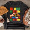 Black History Is American History Patriotic African American Longsleeve Tee