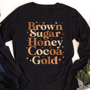 Brown Sugar Honey Black History Month BLM Melanin Afro Queen Longsleeve Tee 1