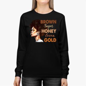 Brown Sugar Honey Black History Month BLM Melanin Afro Queen Longsleeve Tee 3 3