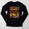 Brown Sugar Honey Black History Month BLM Melanin Afro Queen Longsleeve Tee