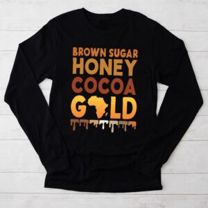 Brown Sugar Honey Black History Month BLM Melanin Afro Queen Longsleeve Tee