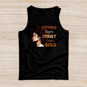 Brown Sugar Honey Black History Month BLM Melanin Afro Queen Tank Top