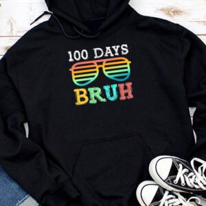 Bruh 100 Days Of School 100th Day Of School sunglasses kids Hoodie