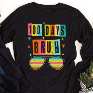 Bruh 100 Days Of School 100th Day Of School sunglasses kids Longsleeve Tee 1 4