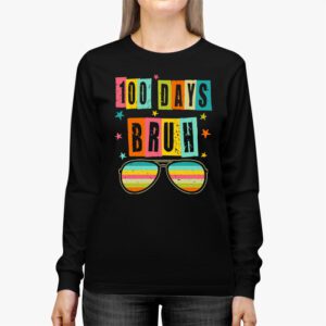 Bruh 100 Days Of School 100th Day Of School sunglasses kids Longsleeve Tee 2 4