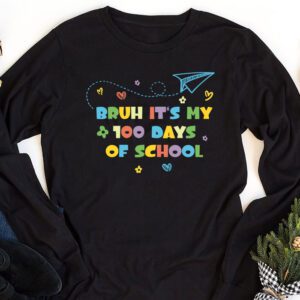 Bruh Its My 100 Days Of School 100th Day Of School Boys Longsleeve Tee 1 1