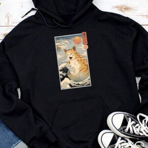 Catzilla Cat Japanese Art Funny Cat Gifts For Men Women Kid Hoodie