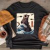 Catzilla Cat Japanese Art Funny Cat Gifts For Men Women Kid Longsleeve Tee