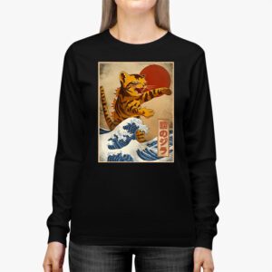 Catzilla Cat Japanese Art Funny Cat Gifts For Men Women Kid Longsleeve Tee 2 2