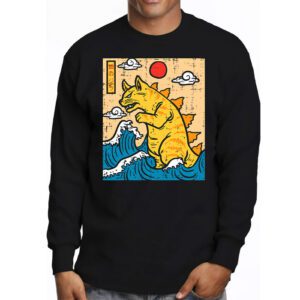 Catzilla Cat Japanese Art Funny Cat Gifts For Men Women Kid Longsleeve Tee 3 3