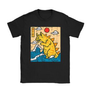 Catzilla Cat Japanese Art Funny Cat Gifts For Men Women Kid T-Shirt