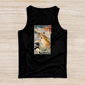 Catzilla Cat Japanese Art Funny Cat Gifts For Men Women Kid Tank Top