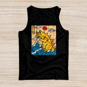 Catzilla Cat Japanese Art Funny Cat Gifts For Men Women Kid Tank Top