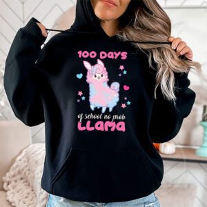 Celebrating 100 Days of School NoProb Llama Kids Teachers Hoodie 1 2