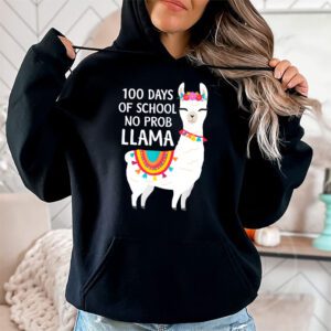 Celebrating 100 Days of School NoProb Llama Kids Teachers Hoodie 1 3