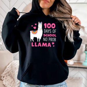 Celebrating 100 Days of School NoProb Llama Kids Teachers Hoodie 1