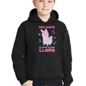 Celebrating 100 Days of School NoProb Llama Kids Teachers Hoodie 2 2