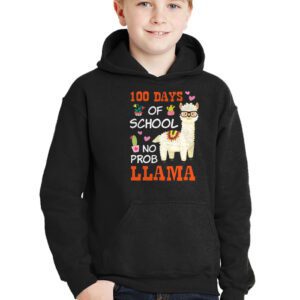 Celebrating 100 Days of School NoProb Llama Kids & Teachers Hoodie 2 Celebrating 100 Days of School NoProb Llama Kids Teachers Hoodie 2 4